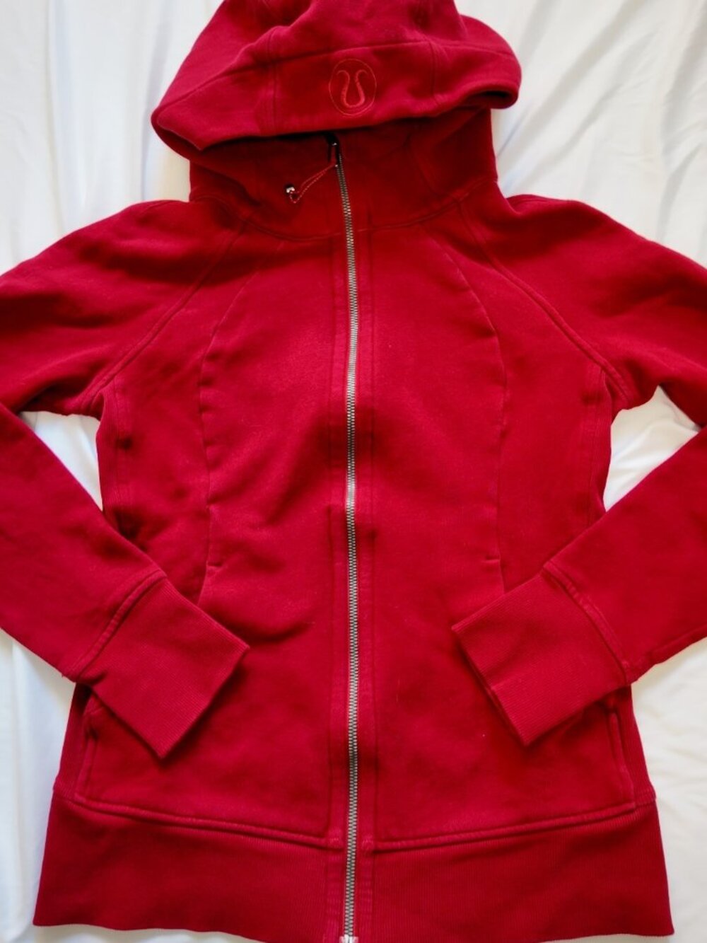 lululemon Scuba Hoodie Full Zip Athletic Sweatshirt Ruby Red Size 6 Medium